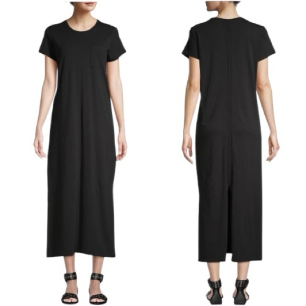 ATM Anthony Thomas Melillo Black Pocket Tee Maxi Dress Small